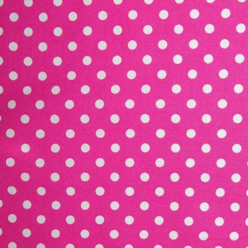 Tissu coton à pois rose et blanc 49x72 cm