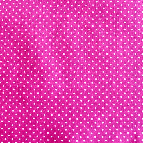 Tissu coton à pois rose foncé et blanc 50x80 cm