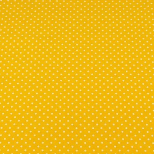 Tissu à pois jaune et blanc 50x80 cm