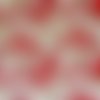 Tissu coton tropical rouge et beige 50x80 cm