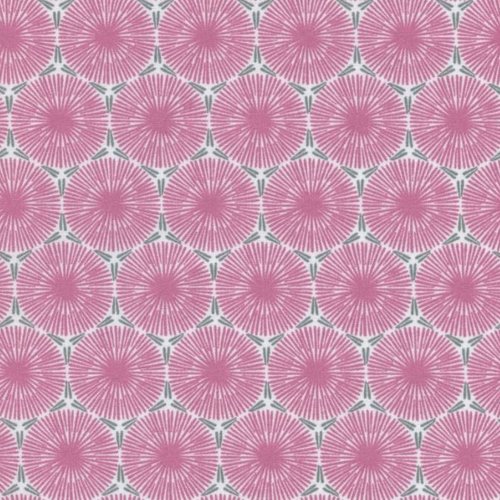 Tissu coton fleurs rose et gris 50x70cm