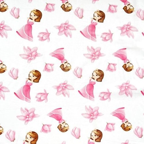 Tissu coton princesses 50x80 cm