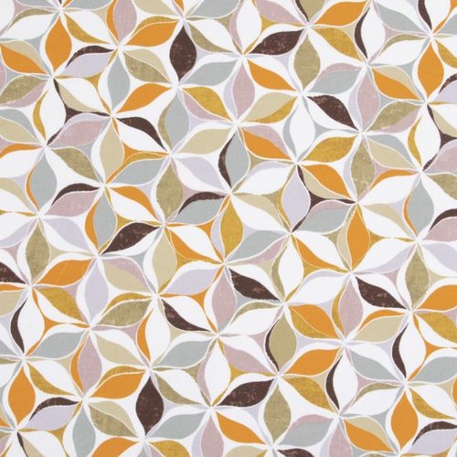 Tissu coton floral carreaux de ciment  50x77 cm