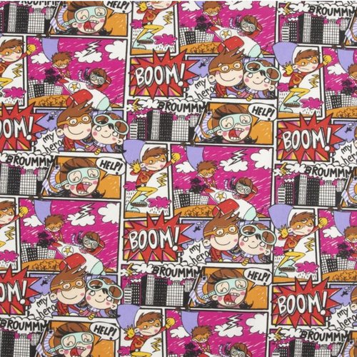 Tissu coton bandes dessinées 50x80cm