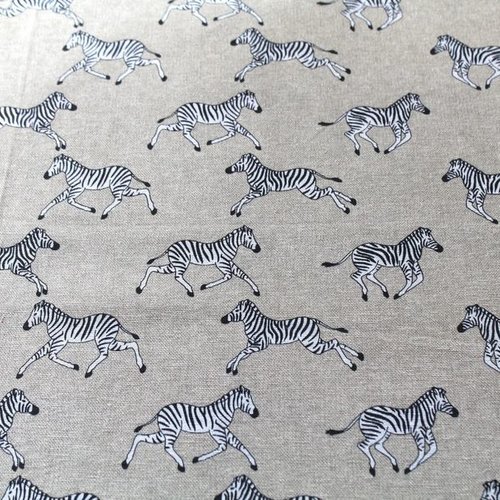 Tissu ameublement zèbre 62x69 cm