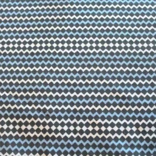 Tissu graphique bleu et gris  50x70 cm