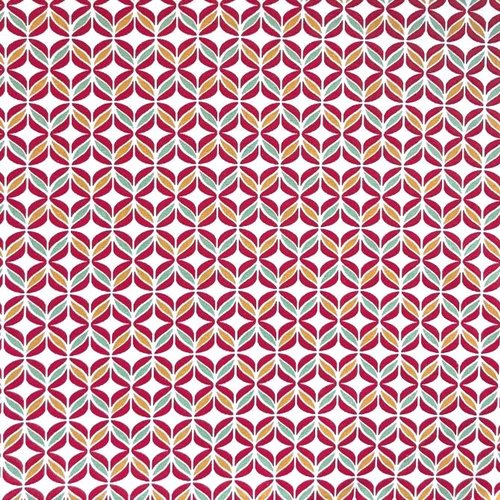 Tissu coton graphique multicolore 50x70cm