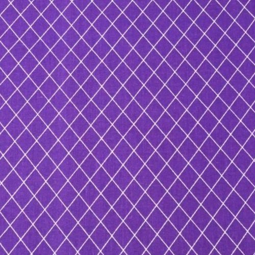 Tissu coton losanges violet et blanc 50x70 cm