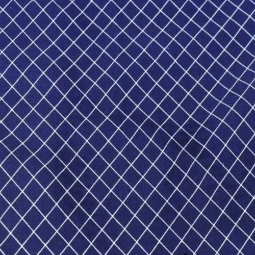 Tissu losanges marine et blanc 50x79 cm