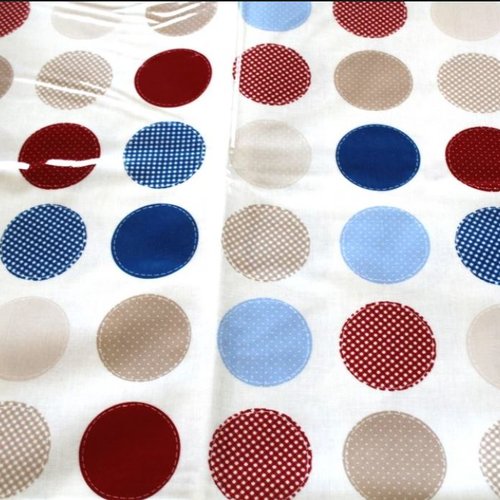 Tissu enduit à pois 50x65cm