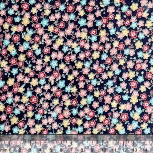 Tissu fleurs multicolores liberty 50x70 cm