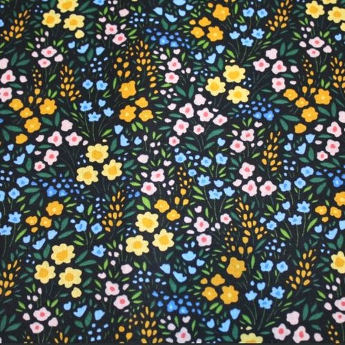 Tissu fleurs style liberty multicolore 50x72cm