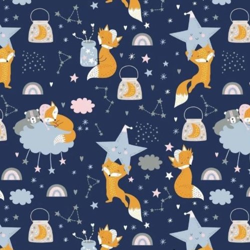Tissu enfant petits renards 50x70cm