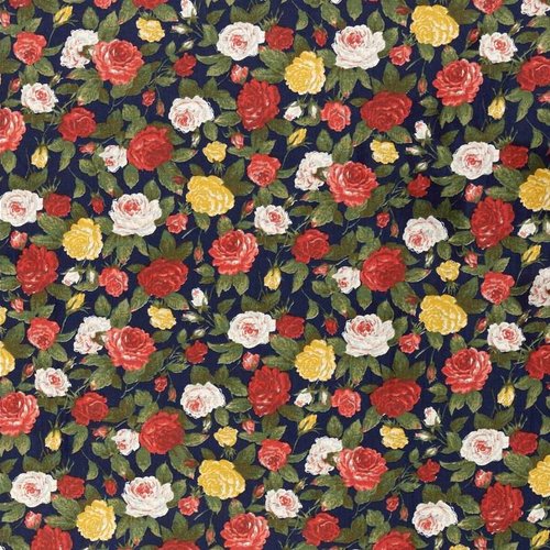 Tissu fleurs roses colorées 50x72 cm