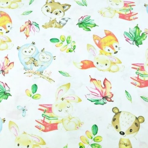 Tissu enfant animaux 50x80 cm