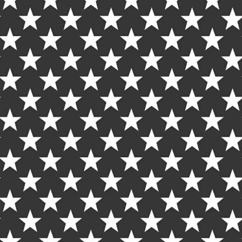 Tissu coton étoiles noir et blanc 50x72 cm