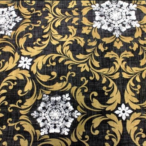 Tissu enduit noir et doré 50x70 cm