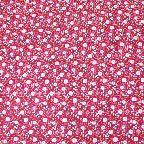Tissu coton fleurs rose 50x70 cm