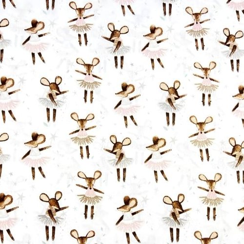 Tissu souris danseuse ballerine 50x80 cm