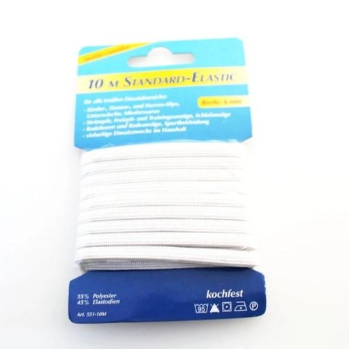 Elastique 10m blanc 6mm