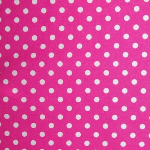 Tissu coton à pois rose et blanc 50x72 cm