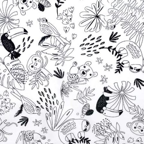 Tissu à colorier jungle 50x75 cm