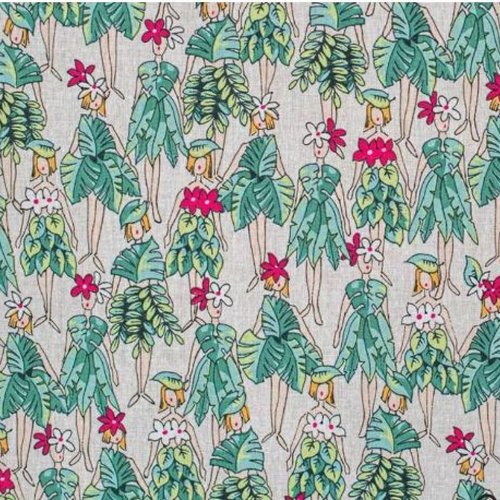 Tissu femme tropical vahiné 50x80 cm