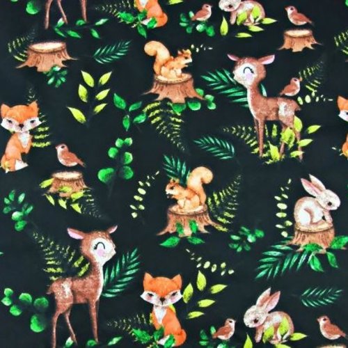 Tissu enfant animaux de la forêt 50x80cm