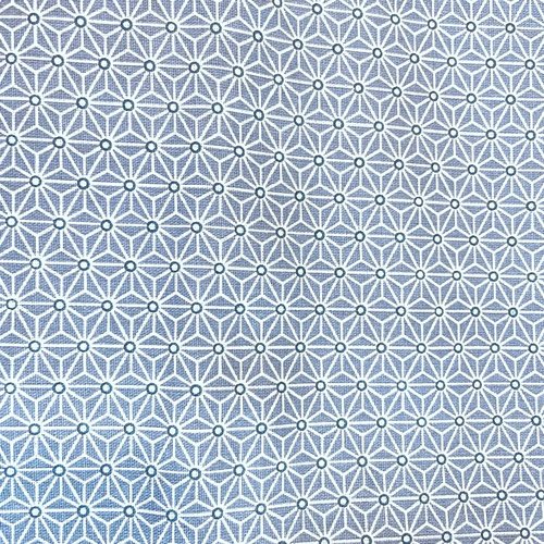Tissu graphique saki gris bleuté et blanc 50x70 cm