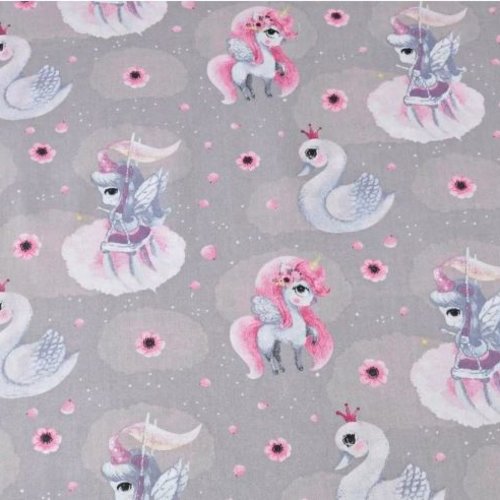 Tissu coton enfant licornes 50x80 cm