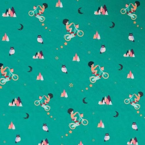 Tissu coton enfant vélo 50x69cm