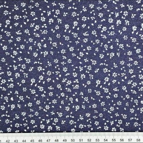 Tissu fleurs liberty bleu marine 50x80 cm