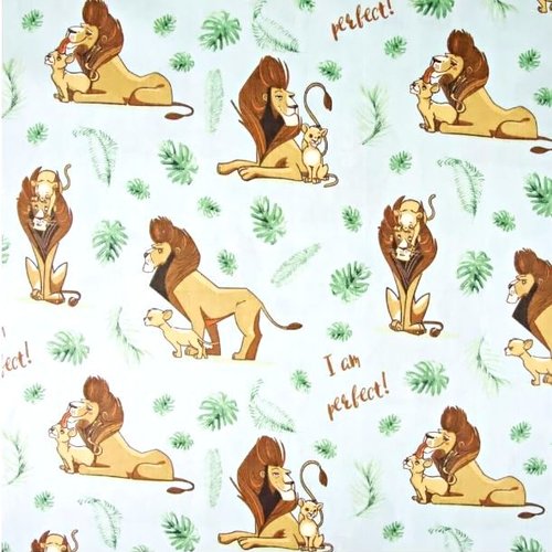 Tissu coton roi lion 50x80cm