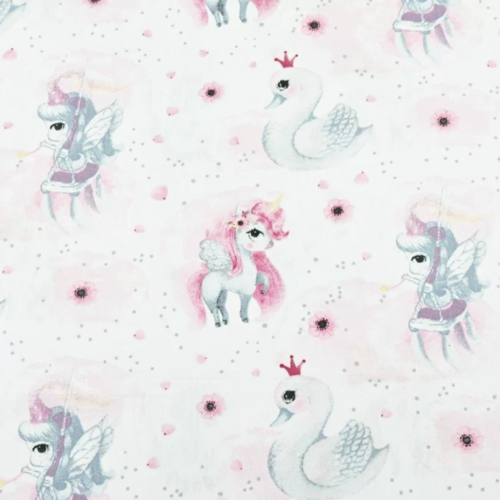 Tissu coton enfant licornes 50x80 cm