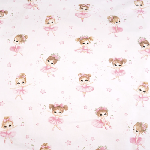 Tissu coton danseuses ballerinerose 50x80m