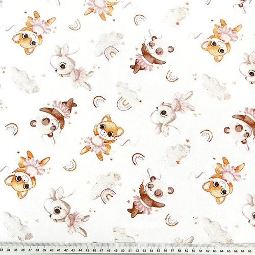 Tissu animaux danseuses ballerine 50x80 cm