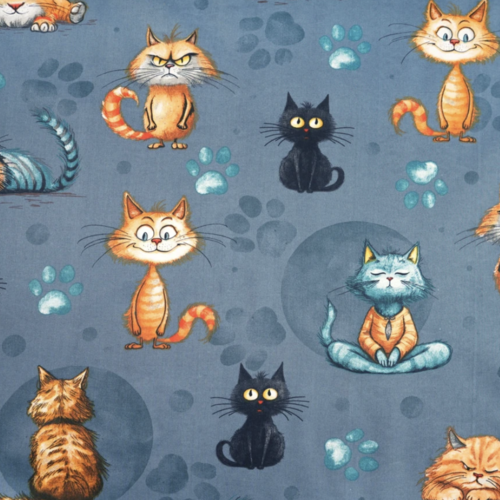 Tissu coton chats  50x80 cm