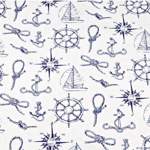 Tissu coton thème marin 50x80 cm