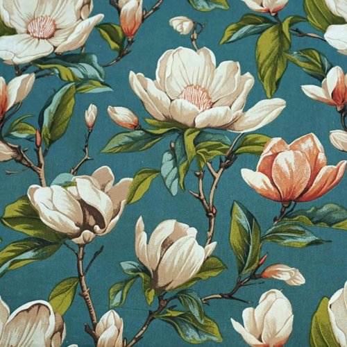Tissu coton magnolias 50x80 cm