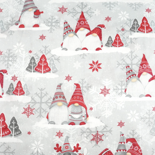 Tissu coton lutins de noël 50x80cm