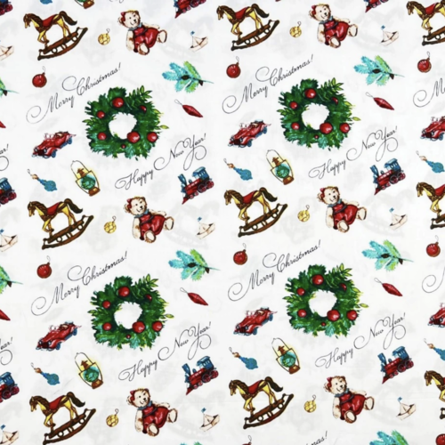 Tissu coton noël multicolores 50x80cm