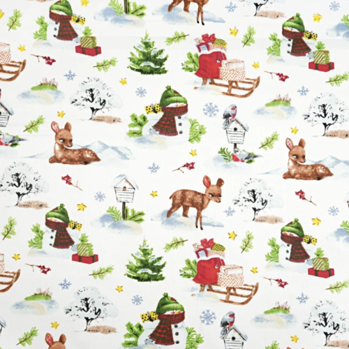 Tissu coton noël multicolores 50x80cm