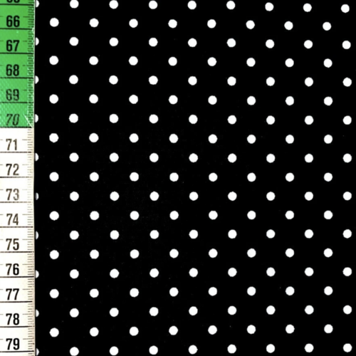 Tissu coton à pois noir et blanc 50x80 cm