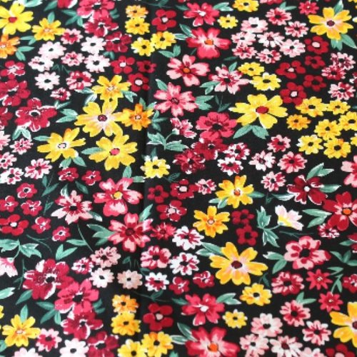 Tissu fleurs multicolores 50x74cm