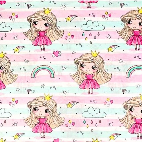 Tissu coton princesses 50x80 cm