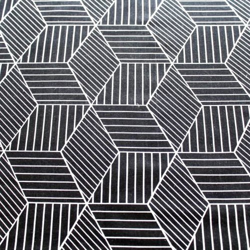 Tissu ameublement noir et blanc 50x75 cm