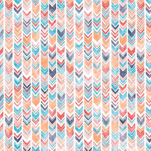 Tissu ameublement chevrons multicolores 50x65cm
