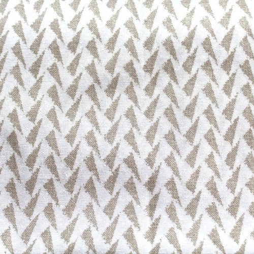 Tissu ameublement jacquard beige et blanc 50x65cm