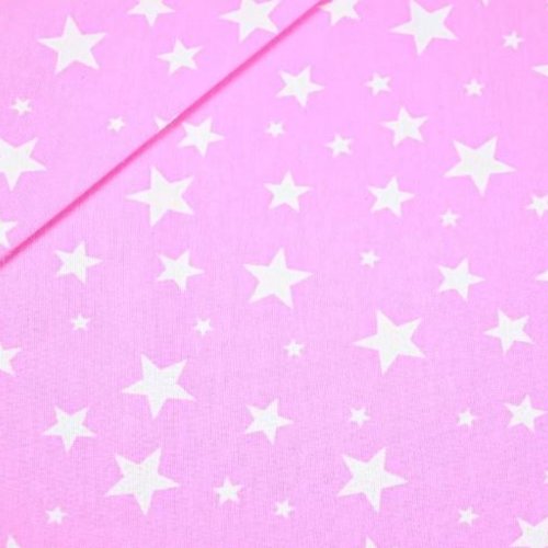 Tissu coton étoiles rose 50x80 cm