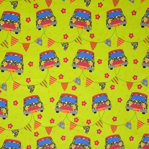 Tissu voitures mini vert 50x67cm